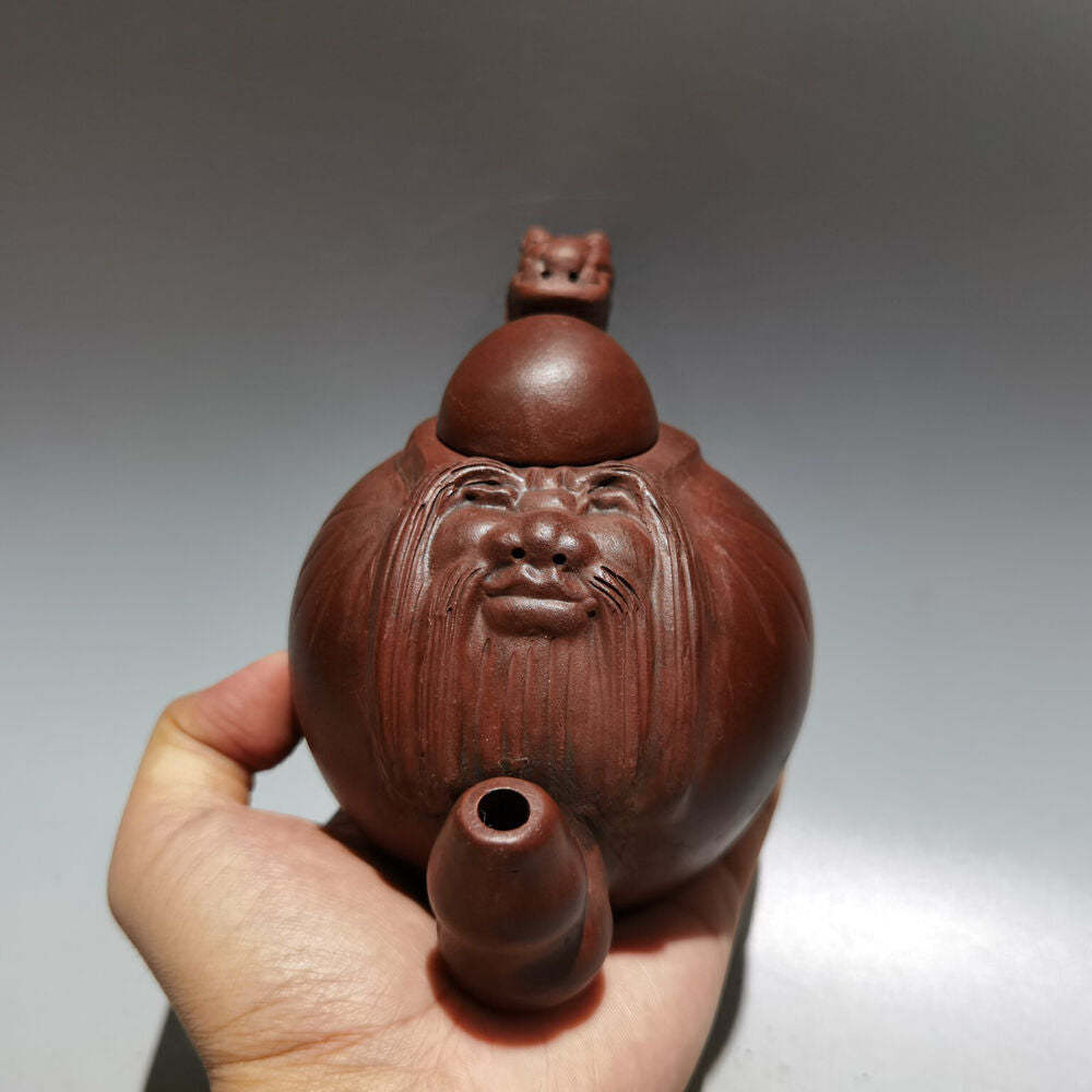 Chinese Yixing Zisha Clay Handmade Exquisite Teapot（寿星壶 底款：时大彬）