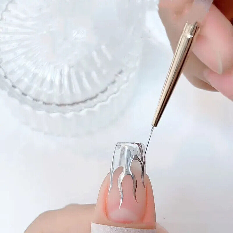 Nail Polish 8ml Jars Silver Gold Mirror Metallic Lacquer UV Gels Soak Off Paints