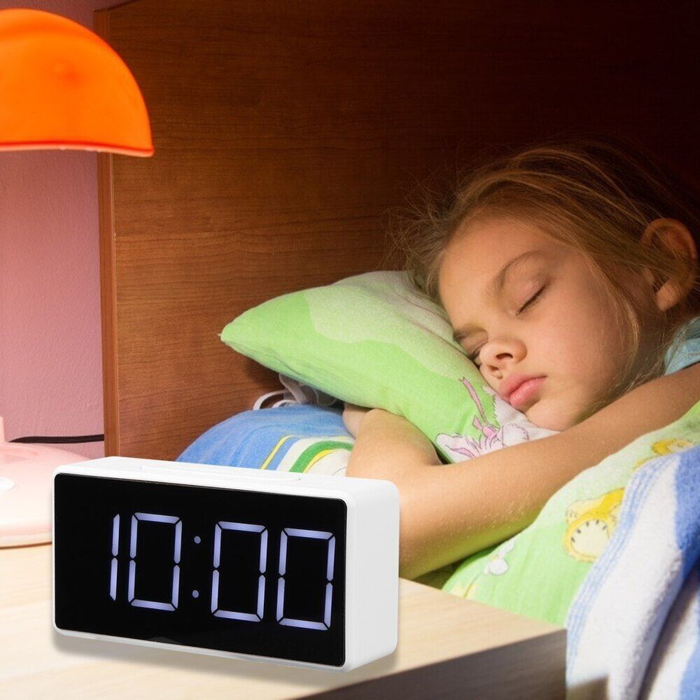 Alarm Clock LED Mini Student Electronic USB Rechargeable 100x50x30mm ABS Plastic