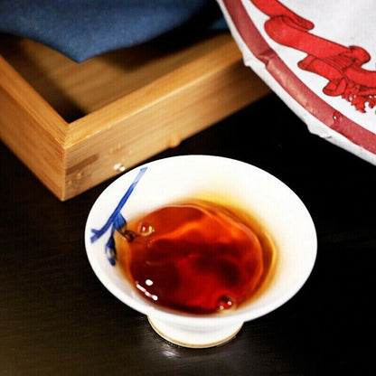 357g Haiwan Lao Tong Zhi Old Comerade 7578 Pu-erh Tea Cake Old Tree Ripe Pu'er