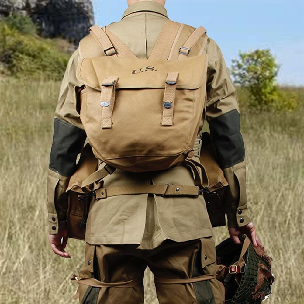 WW2 US M1936 Canvas Messenger Bag, 12" Vintage Tactical Musette Satchel Bags...