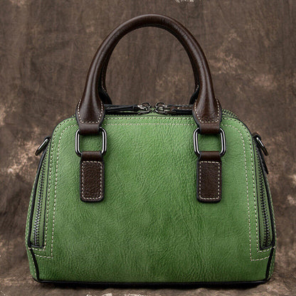 Women's Genuine Leather Handbags Embossed Flower Butterfly Shoulder Shell Bags