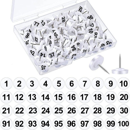 Bulletin Boards Push Pins 100Pcs Round Numbered Thumb Tacks Office School Supply