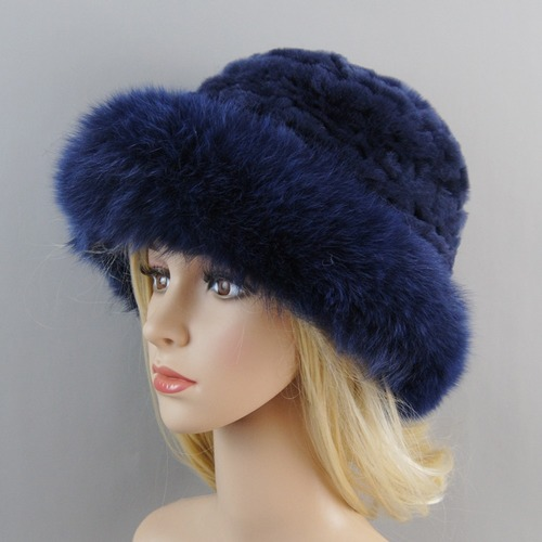 Women Beanies Solid Rabbit Fur Caps Fashion Real Fur Hat Winter Luxury Knitted