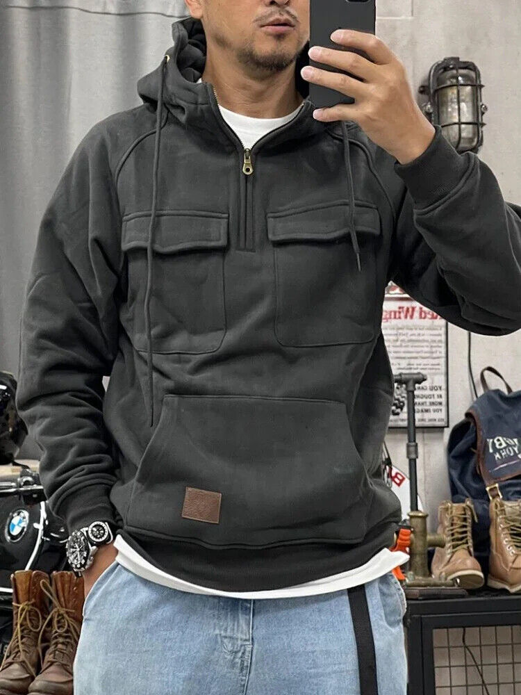 Male Clothes Sweatshirt for Men Green Winter Loose New