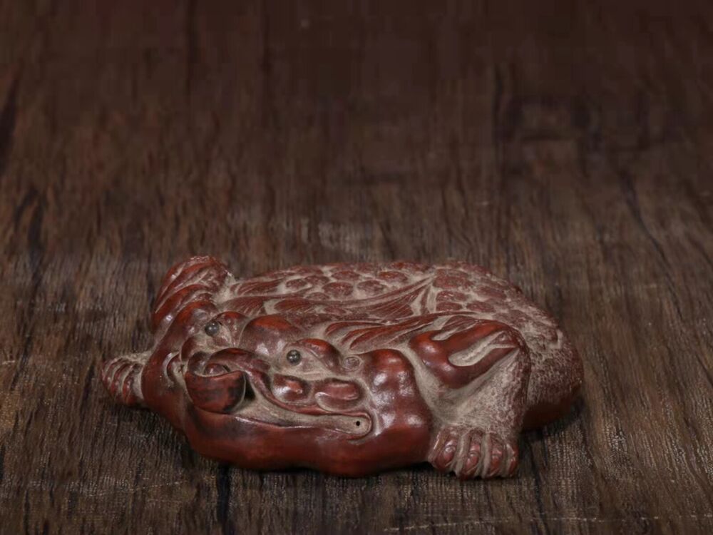 chinese tea pet gold-toad zisha Clay Fun Gongfu Popular Table Wealth yixing rare