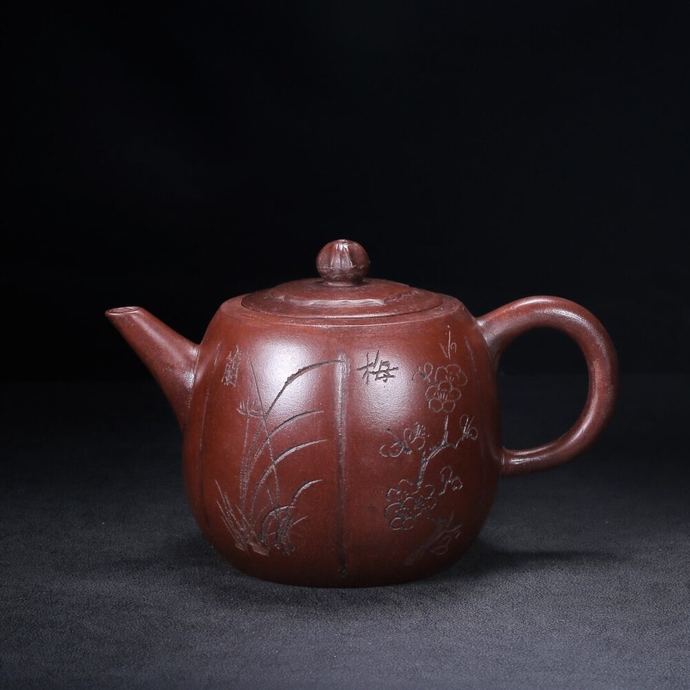 Chinese Yixing Zisha Clay Handmade Exquisite Teapo（梅兰竹菊 底款：顾景舟 ）
