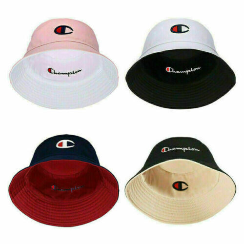 Men Women Reversible Champion Bucket Hat Summer Fishing Hat Camping Hat 4 Color