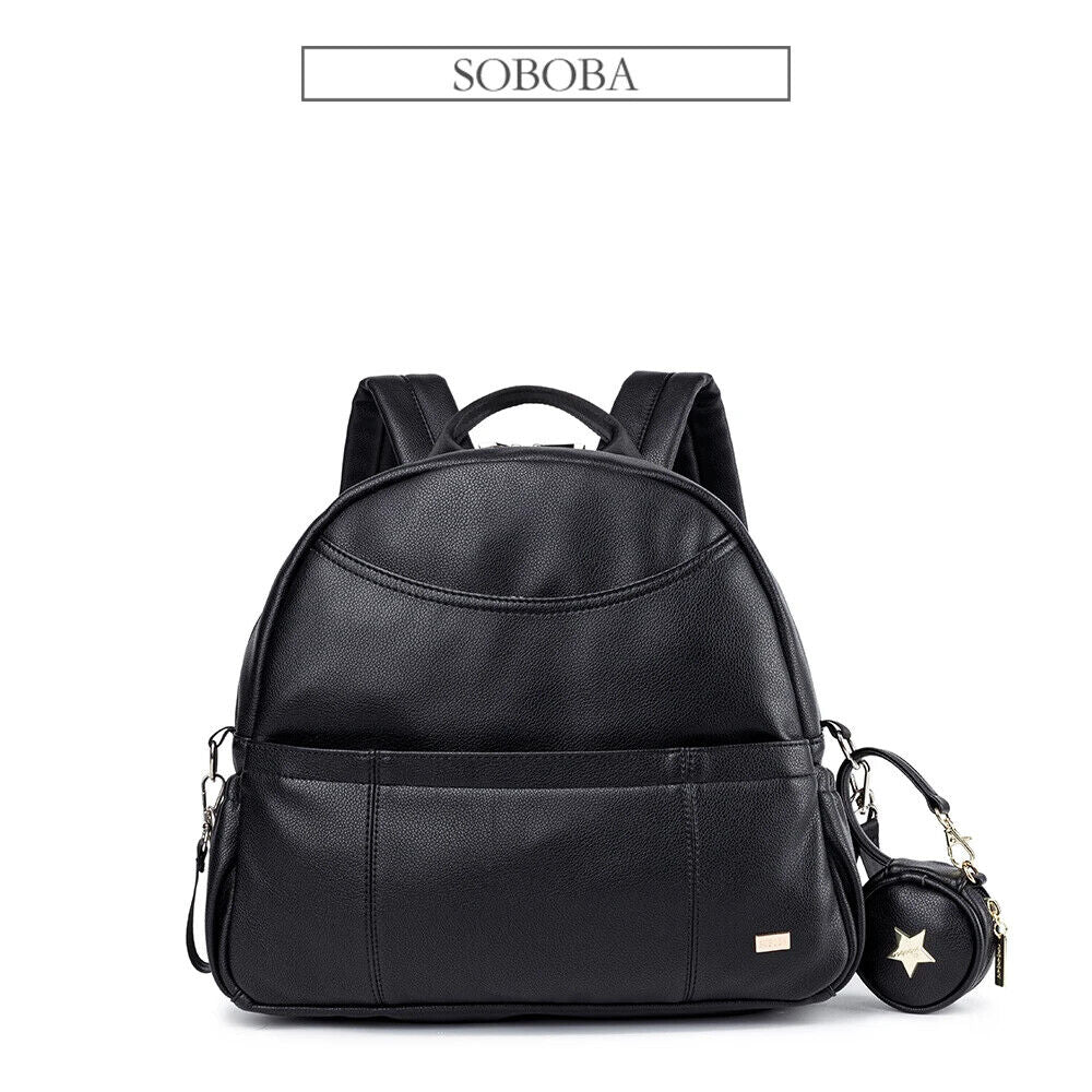 Black Diaper Backpack for Baby Pockets Diaper Bag Mother Travel Stroller Bag