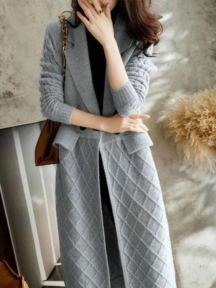 Cardigans Sweater Tops Suit Collar Long Sleeve Lady Winter Clothes Women