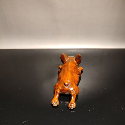 vintage wood carved wooden sculptures statue gift mini To be naughty mangy dogs