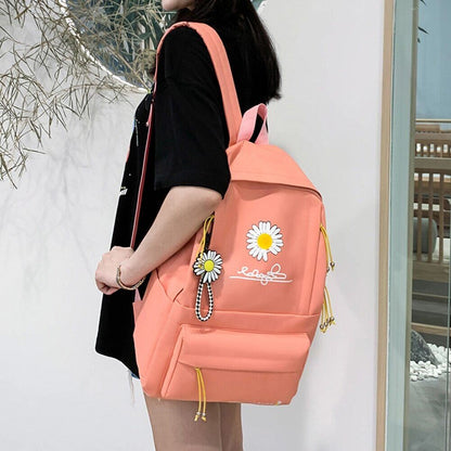 4Pcs/Set Women School Backpacks Schoolbag Teenagers Girls Student Book Bag Boys