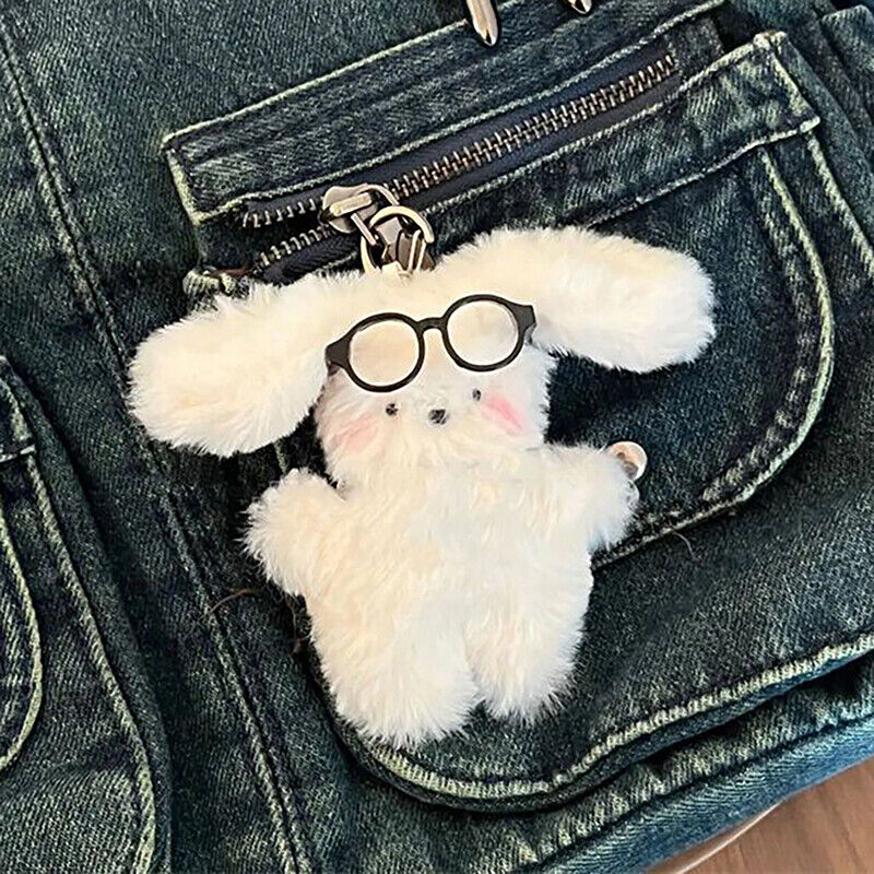 Plush Rabbit Pendant Bag Charms Soft Doll White Bunny Ornament Keychain Toy Gift
