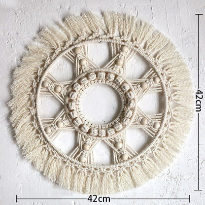 Wall Hanging Tapestry Bohemian Home Decor Woven Macrame Mandala Cotton Rope 42cm