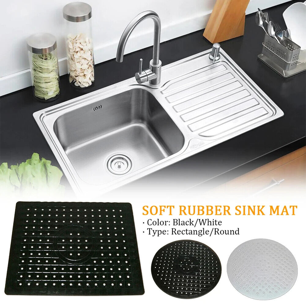Sink Mats Soft Rubber Anti Slip Home Heat Insulation Drying Protector Cover Pads
