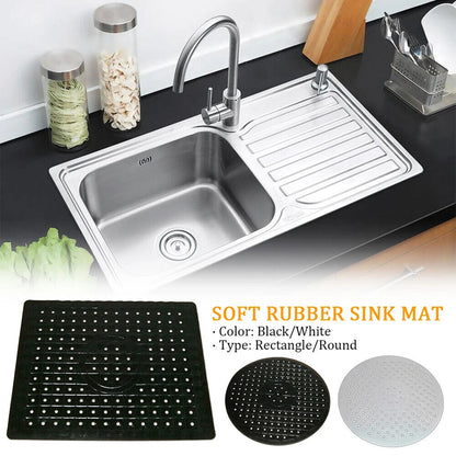 Sink Mats Soft Rubber Anti Slip Home Heat Insulation Drying Protector Cover Pads