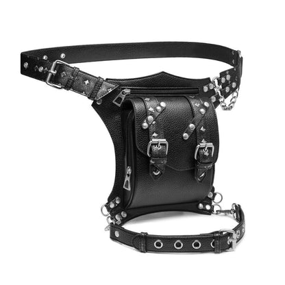 Lady's Leather Leg Drop Belt Bag Punk Rock Motorcycle Thigh Hip Waist Fanny Pack