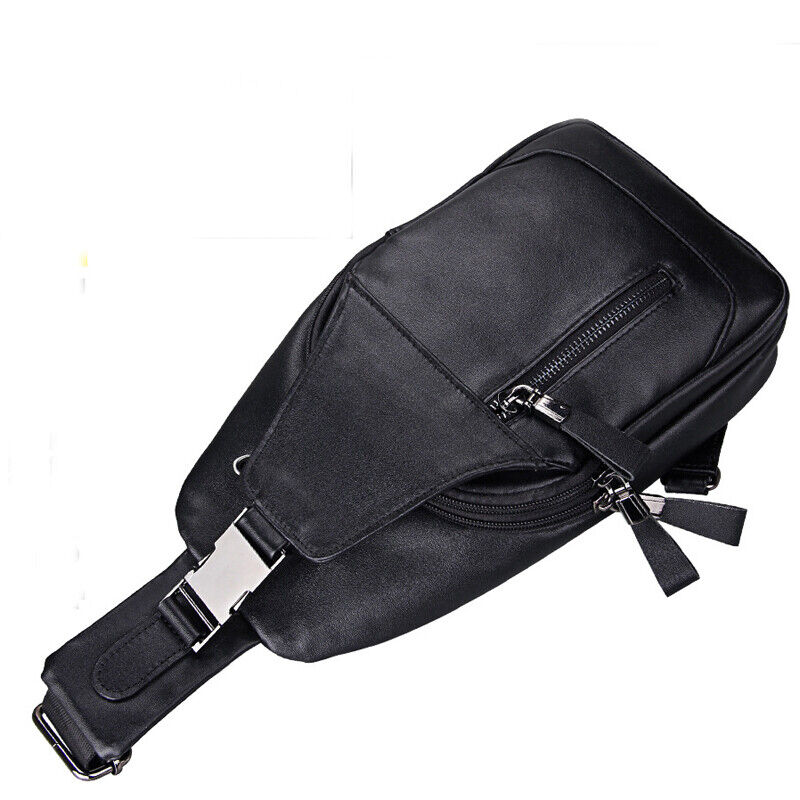 Men's Sling Backpack,100% Genuine Leather Chest bag Crossbody Bag Shoulder Bag