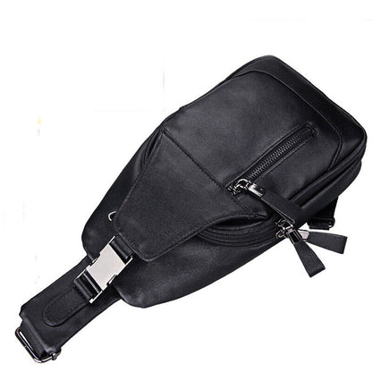 Men's Sling Backpack,100% Genuine Leather Chest bag Crossbody Bag Shoulder Bag