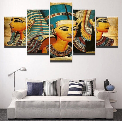 Pharaoh Ancient Egypt 5 Piece Canvas Print Wall Art Poster Home Decoration