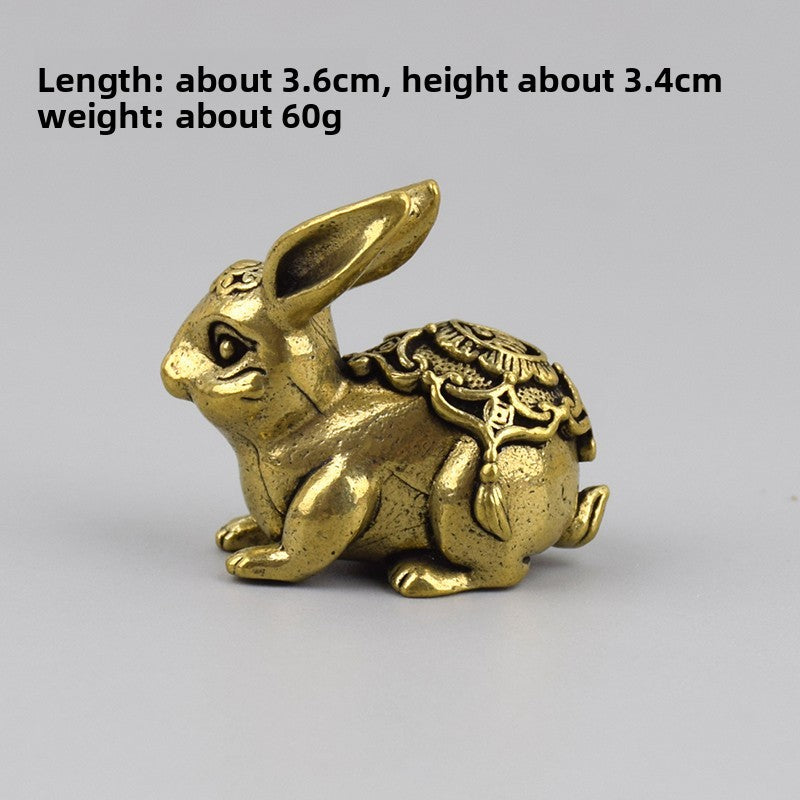 1Pc Retro Brass Twelve Chinese Zodiac Ornament Desktop Handicraft Tea Pet