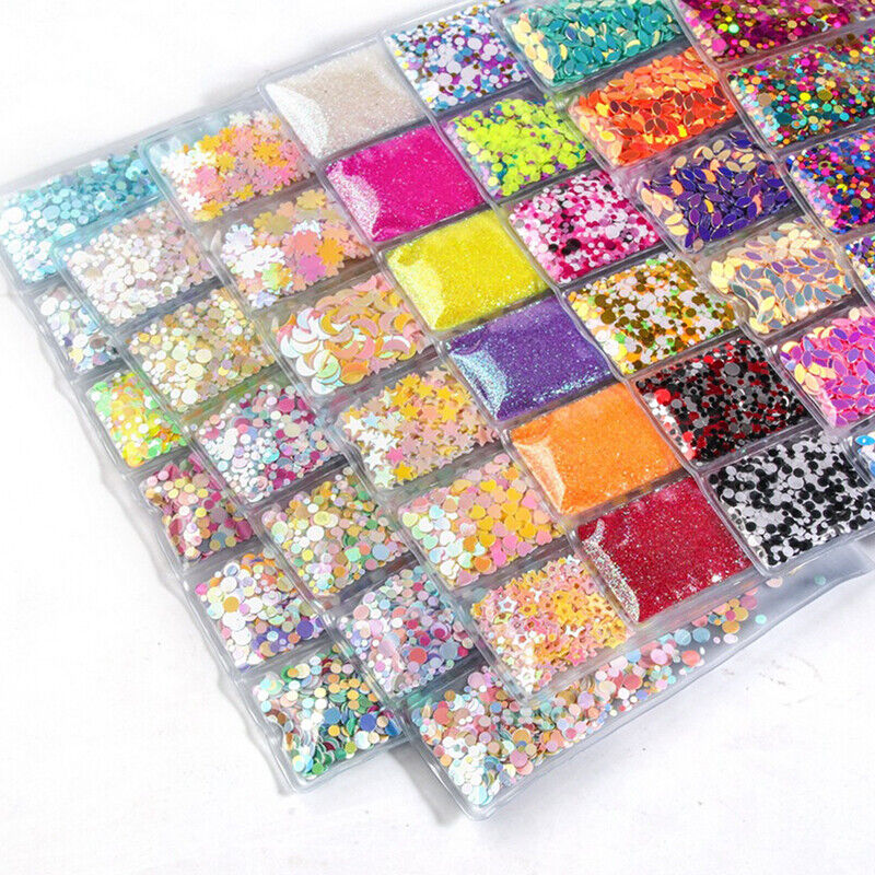 6 grids/bag Nail Art Sequins Colorful Nail Polish Flakes Foils For ManicurSE
