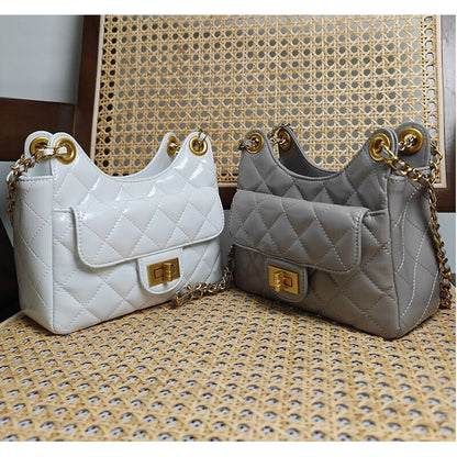 Small Mini Quilted Real Leather Shoulder Bag Hobo Crossbody Clutch Purse Chain