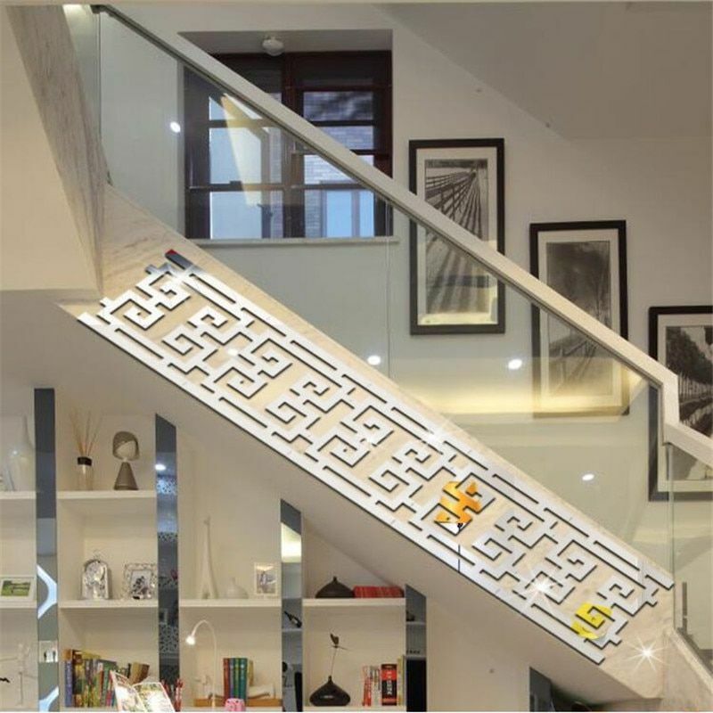 Wall Mirror Stickers 30Pcs 5*5CM 3D Waist Line Acrylic Decorations Living Rooms