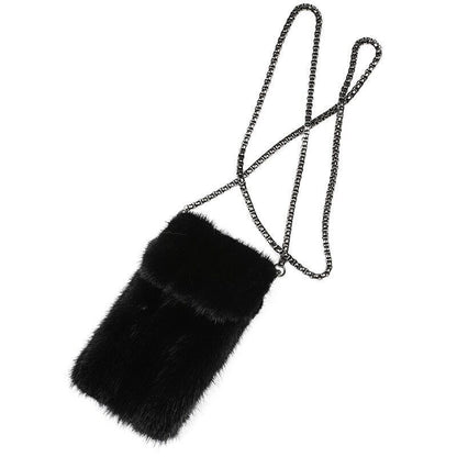 Mini Mink Hair Crossbody Small Bag Women's Shoulder Mobile Phone Bag