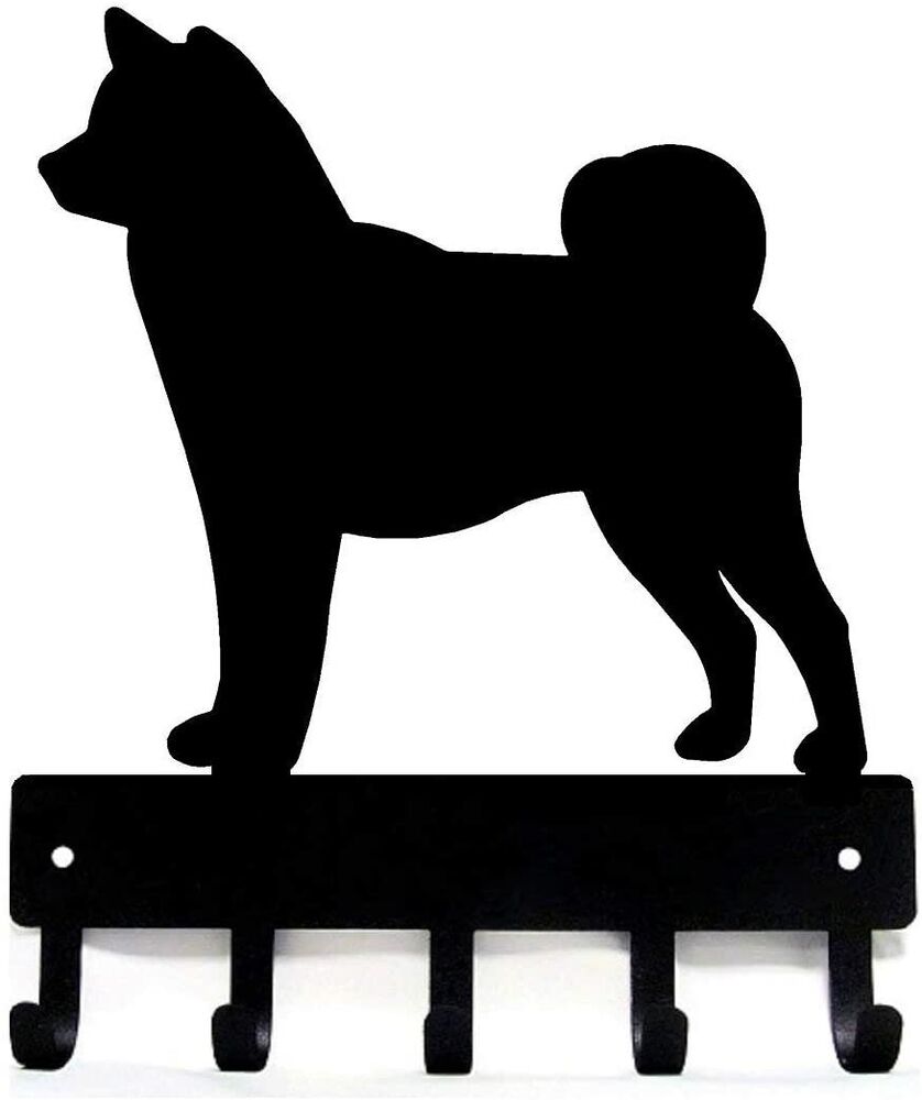 Shiba Inu Dog - Key Hooks & Keychain Holder - 6 inch Wide Metal Wall Art