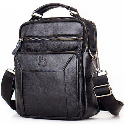 100% Genuine Leather Men's Sling Shoulder Bag Messenger Bag 8" Handbag Crossbody