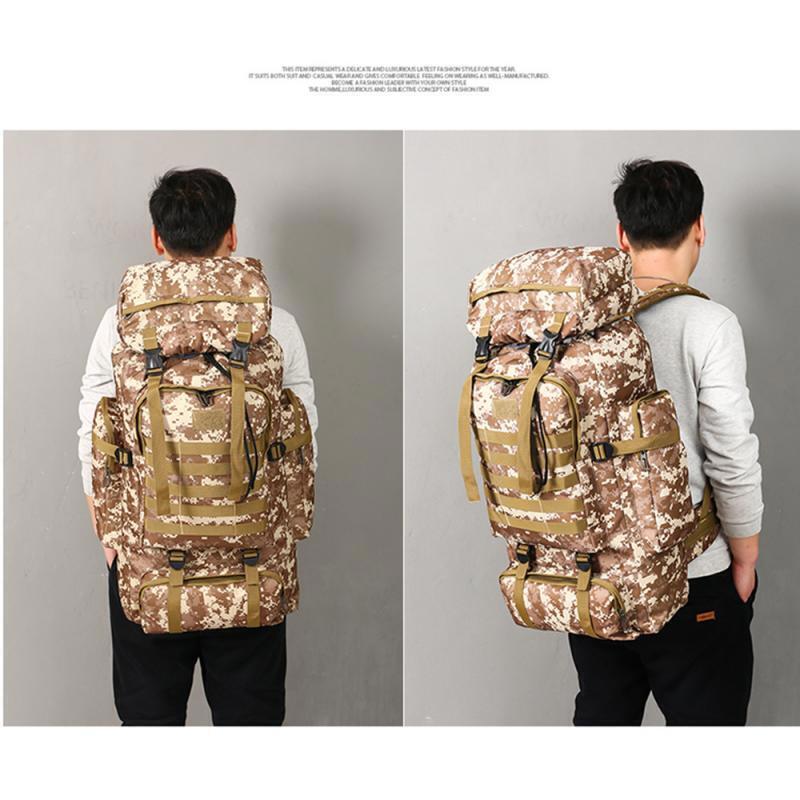 80LTactical Backpack Oxford Men Camping Hiking Hunting Bag Traveling Backpack