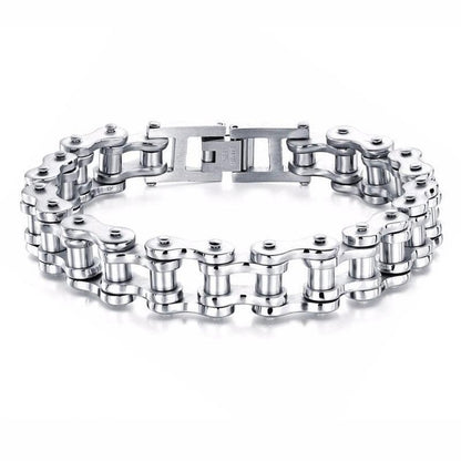 Solid Stainless Steel Motorcycle Bike Chain Design Bracelet Men's Jewelry 8.5 in
