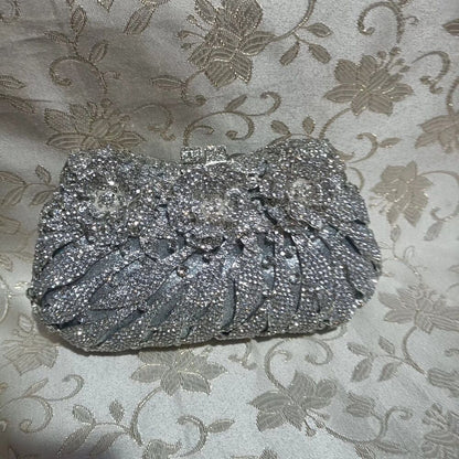 18 Colors Formal Dinner Clutch Gold Crystal Evening Purse Handbag 19.5*5*10.5 CM