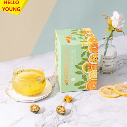 Freeze dried citrus, passion fruit, honey tea, lemon slices flower fruit tea