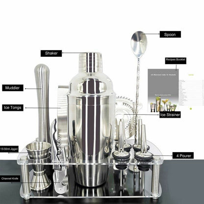 550/750ml Cocktail Shakers 11Pcs/Set Bartender Kit Stainless Steel Mixer Muddler
