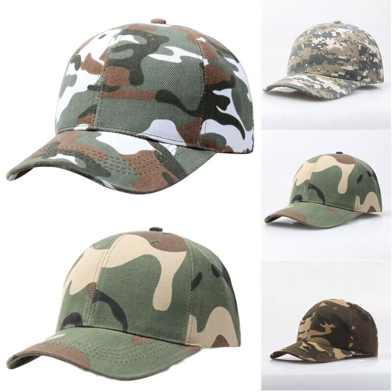 Mens Womens Camouflage Baseball Cap Army Hat Camo Military Fishing Leisure Cap~