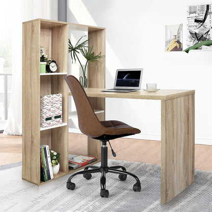 47.2W X 19.7D 29.5-54.3H 2 in 1 computer desk L-shape Desktop with shelves
