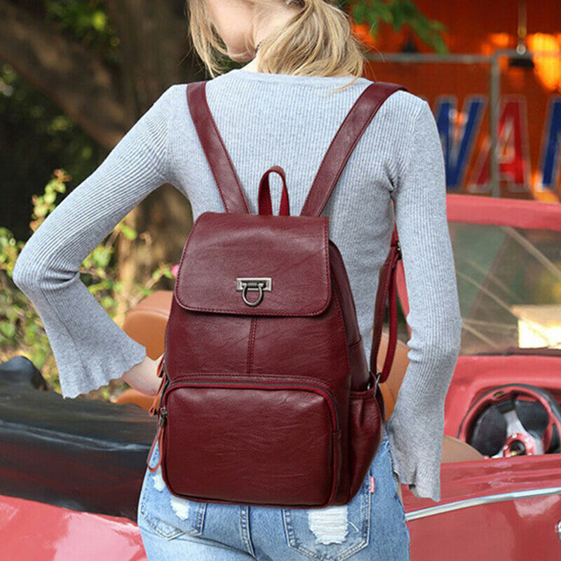 Women Rucksack Backpack Handbag Ladies Girls Pu Leather Satchel Shoulder Bag
