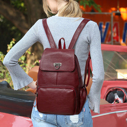 Women Rucksack Backpack Handbag Ladies Girls Pu Leather Satchel Shoulder Bag