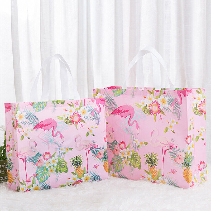Non-woven Fabric Flamingo Shopping Bags Reusable Pouch Travel Storage Carry Tote
