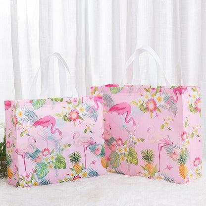 Non-woven Fabric Flamingo Shopping Bags Reusable Pouch Travel Storage Carry Tote