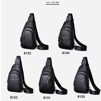 100% Genuine Leather Crossbody Bag Chest Bag Hiking Sling Backpack Shoulder Bag