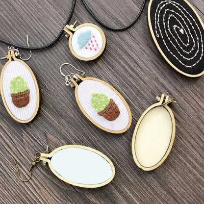 Mini Embroidery Hoop Wooden Ring DIY Cross Stitch Needle Frame Craft Sewing Tool