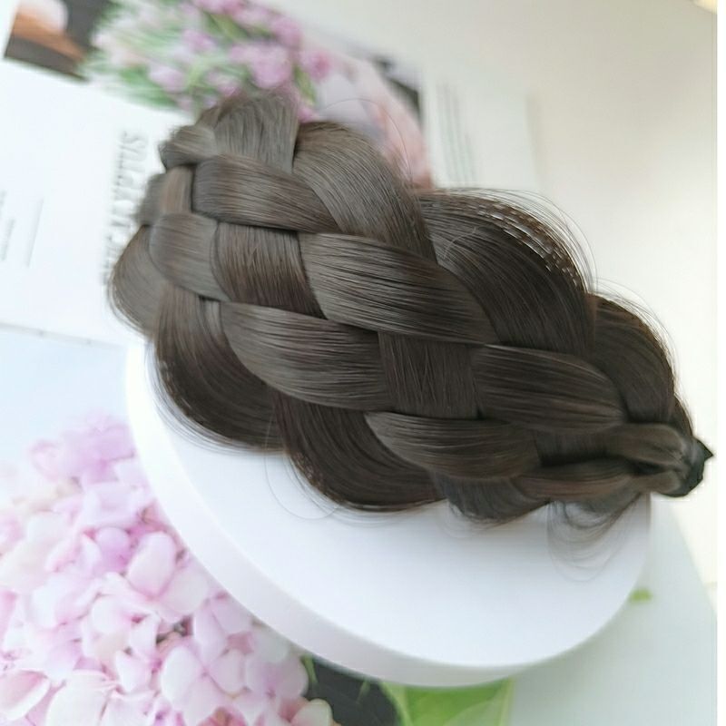 Headband Six-Strand Fishbone Braid Wig Non-Slip Widened Twist Thickened Hairband