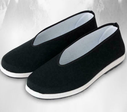 Retro Mens Chinese style Martial Art Kung Fu Cloth Shoes Tai Chi Casual Shoes @
