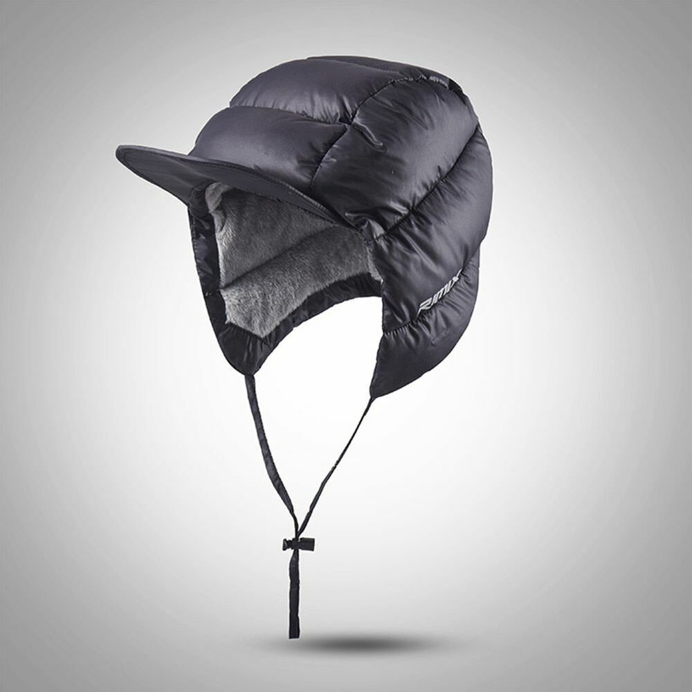 Thermal Hat Windproof Duck Down Peaked Warm Fleece Soft Cycling Hunting Outdoor