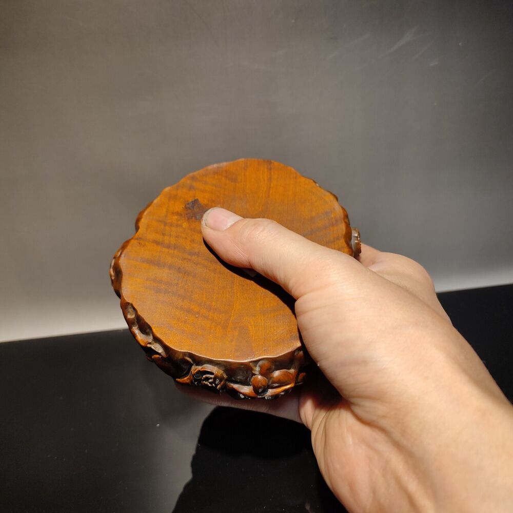 Wood Buddha Incense Holder Censer Burner Box Fox Lowrie Statue Boxwood Carving