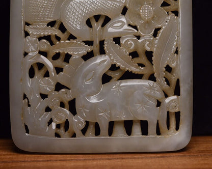 Collection Chinese Hetian Jade Hand Carved Nice Animal Statue Figurines Artwork