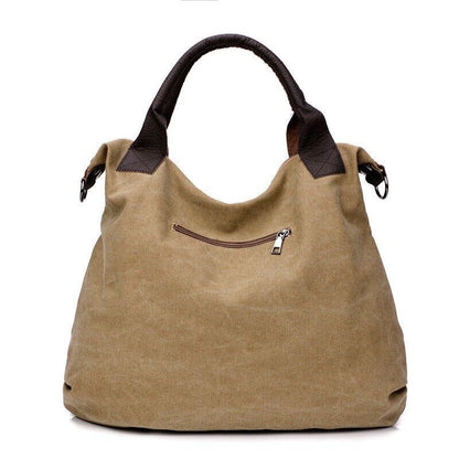 Women Ladies Large Pocket Casual Shoulder Cross body Handbags Canvas Leather Bag